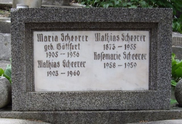 Scherer Mathias 1903-1960 Goettfert Maria 1905-1956 Grabstein